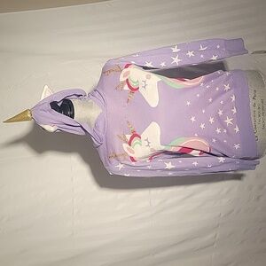 Girls Unicorn Holiday Hooded Lavender Sweater, Size: L, NWT
